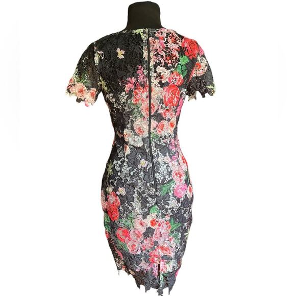 ASOS Paper Doll Colorful Floral Lace Coquette Scalloped Feminine Dress 4P - Picture 4 of 6